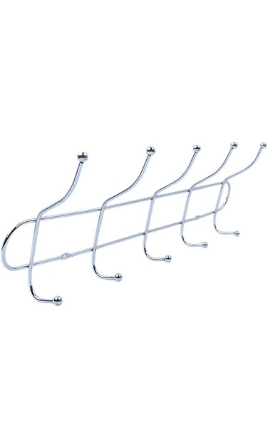 Wall Hook 5 Steel Hooks, Heavy Duty Wall Hooks for Hanging Coat, Hat, Towel, Key, Clothes, Towel Hook Wall Mount for Home, Office, Bathroom (Pack of 1, SILVER)