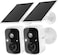 Hiseeu Solar Security Cameras Wireless Outdoor 2 Pack, Battery Powered 3K 4MP wifi Cameras for Home, PIR/AI Motion Detection, Waterproof, Color Night Vision, 2-Way Audio, Cloud/SD Storage (White-1)