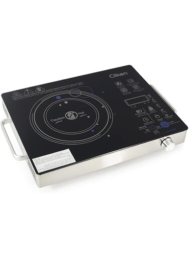 Clikon &ndash; Infrared Cooker, High Tempered Crystallite Panel with Touch Control, Digital Display, Zero Radiation, Suitable For All Utensils, Multiple Power &amp; Temperature Setting (Black and Silver)