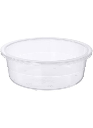 IKEA 365+ polypropylene leak proof Microwave safe round-shaped food container with lid-450ml, Transparent