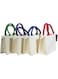 Wrapdit's Reusable Canvas Tote Bags &ndash; Eco-Friendly Shopping Bags with Colorful Handles, Ideal for Groceries, Party Favors, Custom Printing &amp; Daily Use