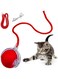 Cxqbsmy Interactive Cat Toy Ball, Automatic Moving Rolling Play Cat Toys with Rope, 360&deg; Rotating Rolling Ball Pet Toy with Usb Charging and LED Lights for Pet Kitten(Red)
