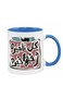 Ceramic Mug with Arabic Inspirational Quote "Every Delay is a Shame" in Blue