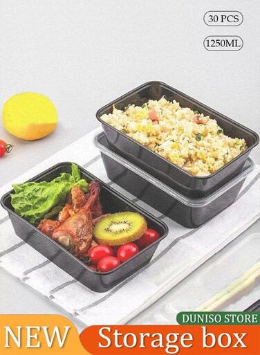 30 Pack Meal Prep Containers With Lids, Plastic Food Storage Containers, Lunch Boxes For Adults&iuml;&frac14;&OElig;Reusable&iuml;&frac14;&OElig;Suitable For Storing Fruit &iuml;&frac14;&OElig;Vegetable&iuml;&frac14;&OElig;Salads&iuml;&frac14;&OElig;1250ml