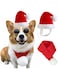 ANIAC Cat Santa Hat with Scarf Dog Xmas Cap Puppy Christmas Costume Pet Warm Headgear Doggy Neck Accessories for Cats and Small Dogs(Small)
