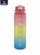 1000ml Motivational Sports Water Bottle with Time Markers, One-Touch Lid, Flip-Up Integrated Straw, One Carry Handle and Non Slip Lid - BPA-Free, Leak-Proof Lid, Eco- Friendly, Plastic, Reusable, Drink Reminder Water Bottle for Adults and Kids in School, Office, Daily Hydration, Gym, Fitness, Outdoor, Sports and Travel, 32oz Bottle
