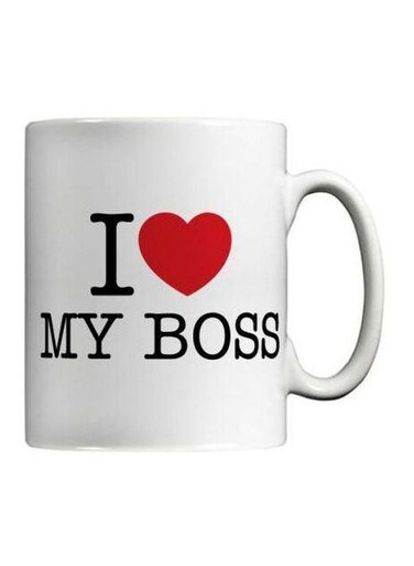 Print I Love My Boss Printed Mug White/Black/Red Standard