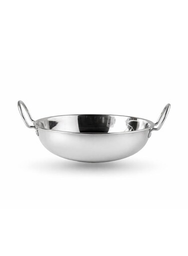 Stainless Steel Kadai Wok with Handle light Guage 26cm