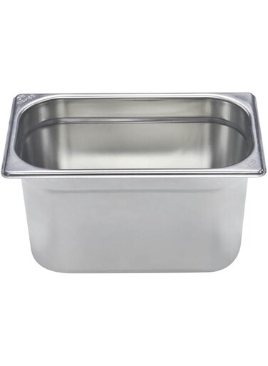 Raj Steel GN Pan Silver, 265X162X150 MM - Gastronorm Pan, Catering Pan, Food Warmer Pan, Food Storage Container