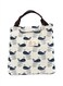 Printed Insulated Canvas Lunch Bag fabric White