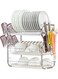 3-Tier Dish Drying Rack Silver 46 x 15 x 26.50cm