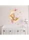 S&amp;P Market Teddy Bear Sleeping on The Moon and Stars Wall Stickers for Kids Baby Room Interior Decoration Wall Decals (Gold Teddy Bear)