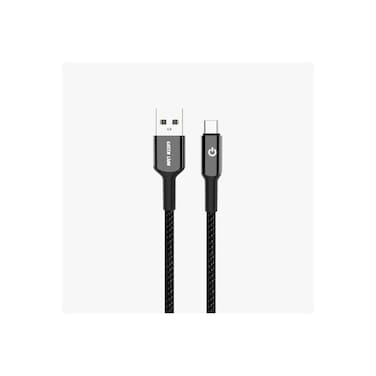 USB-A to USB-C Braided Cable 1M &ndash; 18W Fast Charge, Auto Disconnect &amp; LED Indicator
