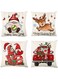 EFACEMER Christmas Throw Pillow Covers 18x18   Holiday Cushion Cases with Santa Claus &amp; Reindeer   Merry Xmas Decorations for Home   Festive Pillow Covers for Bedroom Decoration