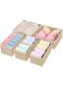Kameety Set of 6 Foldable Clothes Drawer Organizers, Fabric Closet Dresser Drawers Organizers Dividers,Clothing Storage Organizers Box for Underwear, Bras, Lingerie, Panties, Socks,shirt (Beige)