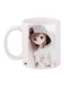 Printed Ceramic Coffee Mug White/Beige/Brown