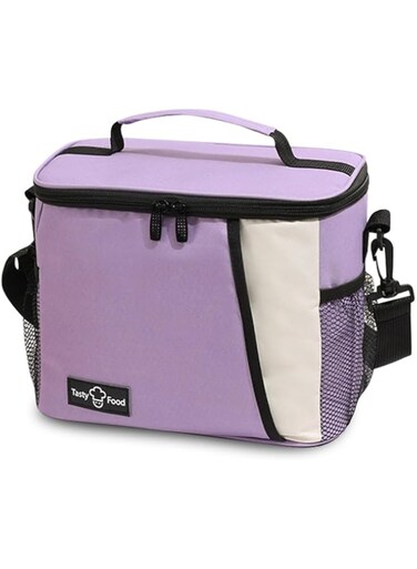 iCozzier Insulated Lunch Cooler Bag, Large Capacity Thermal Picnic Bag with Adjustable Shoulder Straps for Kids Women Girls Office,Pacnic,Camping - Purple