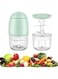 KASTWAVE Electric Baby Food Processor, 300ML Portable Small Food Chopper with 6 Blade, Cordless Glass Food Press Chopper for Garlic, Vegetable, Fruit, Onions, Chili, Meat, Salad, Baby Food, Green