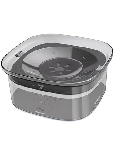 Beauenty 2L Dog Water Bowl, Dog Water Bowl Slow Water Feeder, Pet Floating Large Capacity Water Bowl, Visible Water Level Slow Drinking Bowl for Small Medium Large Dogs and Cats (Black)