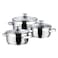 VINOD STAINLESS STEEL 3 PC COOKWARE SET WITH LID, VIC007, SAUCEPOT, SAUCEPAN, COOKING POT - 14CM  16CM   18CM