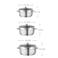 VINOD STAINLESS STEEL 3 PC COOKWARE SET WITH LID, VIC007, SAUCEPOT, SAUCEPAN, COOKING POT - 14CM  16CM   18CM