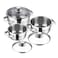 VINOD STAINLESS STEEL 3 PC COOKWARE SET WITH LID, VIC007, SAUCEPOT, SAUCEPAN, COOKING POT - 14CM  16CM   18CM