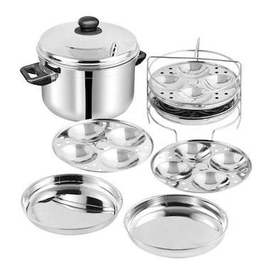 VINOD STAINLESS STEEL MULTIPURPOSE POT SMALL - 3 IDLY / 3 DHOKLA STAND, VIC002, COOKER, IDLI MAKER, STEAMER