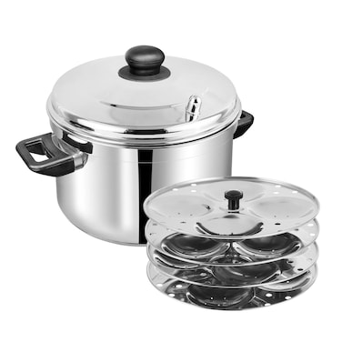 VINOD STAINLESS STEEL IDLI COOKER  WITH 4 TIER IDLY PLATE ( 16 IDDLY), VIC001, COOKER, IDLI MAKER, STEAMER