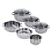 VINOD STAINLESS STEEL 9 PC COOKWARE SET WITH STEAMER, VICS09, SAUCEPAN - 16CM WITHOUT LID   FRYPAN - 24CM WITHOUT LID   CASSEROLE - 18,20 &amp; 24CM WITH GLASS LID   STEAMER INSERT - 24CM