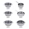 VINOD STAINLESS STEEL 9 PC COOKWARE SET WITH STEAMER, VICS09, SAUCEPAN - 16CM WITHOUT LID   FRYPAN - 24CM WITHOUT LID   CASSEROLE - 18,20 &amp; 24CM WITH GLASS LID   STEAMER INSERT - 24CM