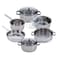 VINOD STAINLESS STEEL 9 PC COOKWARE SET WITH STEAMER, VICS09, SAUCEPAN - 16CM WITHOUT LID   FRYPAN - 24CM WITHOUT LID   CASSEROLE - 18,20 &amp; 24CM WITH GLASS LID   STEAMER INSERT - 24CM