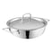 VINOD PLATINUM TRIPLY STAINLESS STEEL EXTRA DEEP KADAI/KADHAI WITH STAINLESS STEEL LID - 3.2 LITERS (24 CM) , VTK024, COOKING POT, FRYPAN, CASSEROLE