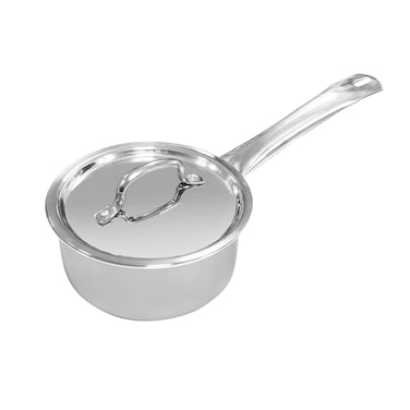 VINOD PLATINUM TRIPLY STAINLESS STEEL SAUCEPAN WITH LID - 1.6 LITRES (16 CM) , VTS016,   INDUCTION &amp; GAS FRIENDLY, HEAVY BOTTOM