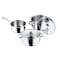VINOD Stainless Steel 5 PC Cookware Set (VICS05)   Induction Friendly   Glass Lids   Saucepan &amp; Casseroles, VICS05