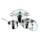 VINOD Stainless Steel 5 PC Cookware Set (VICS05)   Induction Friendly   Glass Lids   Saucepan &amp; Casseroles, VICS05