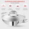 Vinod Platinum Triply Stainless Steel Kadai with Lid - 28 cm, 3.7 L, Silver (Induction Friendly)