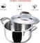Vinod Platinum Triply Stainless Steel Saucepot with Lid - 24 cm, 5 L, Silver (Induction Friendly)