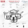 Vinod Classic Deluxe Stainless Steel Cookware Combo Set - Includes 4 pieces: Saucepan, Saucepot, Kadai, and Frypan/Deep Kadhai, featuring a sturdy induction-compatible bottom for efficient cooking.