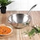 Vinod Platinum Triply Stainless Steel Wok with Riveted Sturdy Handle -26cm, 3 Liters, Silver (Induction Friendly)
