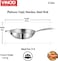 Vinod Platinum Triply Stainless Steel Wok with Riveted Sturdy Handle -26cm, 3 Liters, Silver (Induction Friendly)
