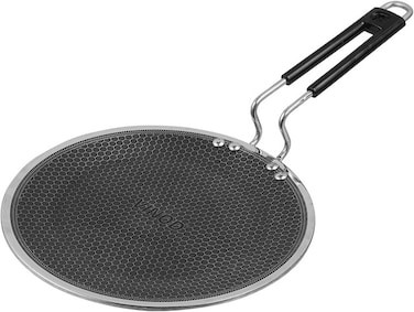 Vinod Platinum Triply Stainless Steel SAS Pro Tawa - 25cm, 4mm Thickness, Silver (Induction Friendly)