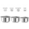 VINOD Stainless Steel 3-Piece Tope Set with Lid   1L, 1.4L &amp; 1.8L   Induction Base Sandwich Bottom Patila/Bhagona Set, V7101112
