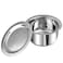 VINOD Stainless Steel 3-Piece Tope Set with Lid   1L, 1.4L &amp; 1.8L   Induction Base Sandwich Bottom Patila/Bhagona Set, V7101112