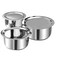 VINOD Stainless Steel 3-Piece Tope Set with Lid   1L, 1.4L &amp; 1.8L   Induction Base Sandwich Bottom Patila/Bhagona Set, V7101112