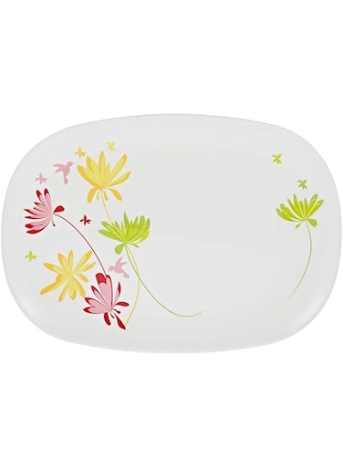 Luminarc Crazy Flower Rectangle Platter - White