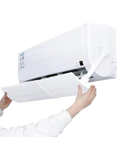 G&amp;W Retractable Air Conditioner Air Deflector, Universal Adjustable Air Conditioning Deflector Air Diverter Cover Telescopic Anti-Wind Baffles Anti Direct Blowing Windshield Wind Guide (Hole style)