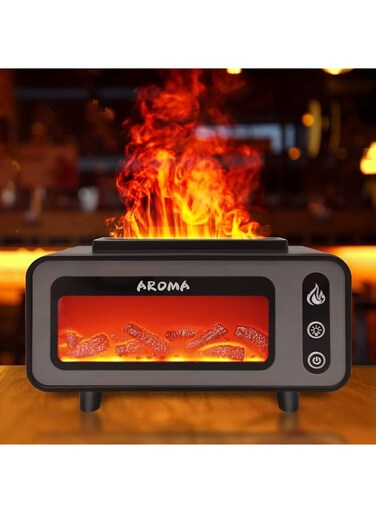 TERRIFI Colorful Flame Diffuser, Retro Fireplace Essential Oil Diffuser, 200ML Ultrasonic Aromatherapy Diffuser, Suitable for Home, Bedroom, Office