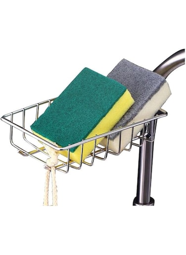 Dubai Gallery Sponge Holder For Kitchen Sink Organizer Silver 23 X 5 X 10Cm