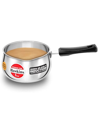 Hawkins 2 Litre Tpan, Stainless Steel Tea Pan, Induction Sauce Pan, Chai Pan, Saucepan, Silver (SST20)
