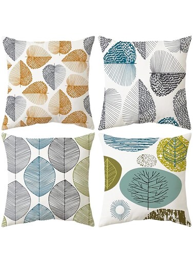SYOSI 4 Pcs Cushion Covers, Pillow Case Cushion Cover, Pillow Covers Pack of 4 Square for Living Room, Bedroom, Sofa 45 cm x 45 cm